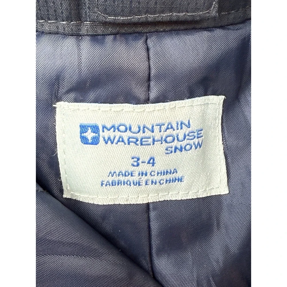 Mountain Warehouse Kids Youth Size 3-4 Snow Pants Ski Bib Dark Blue
